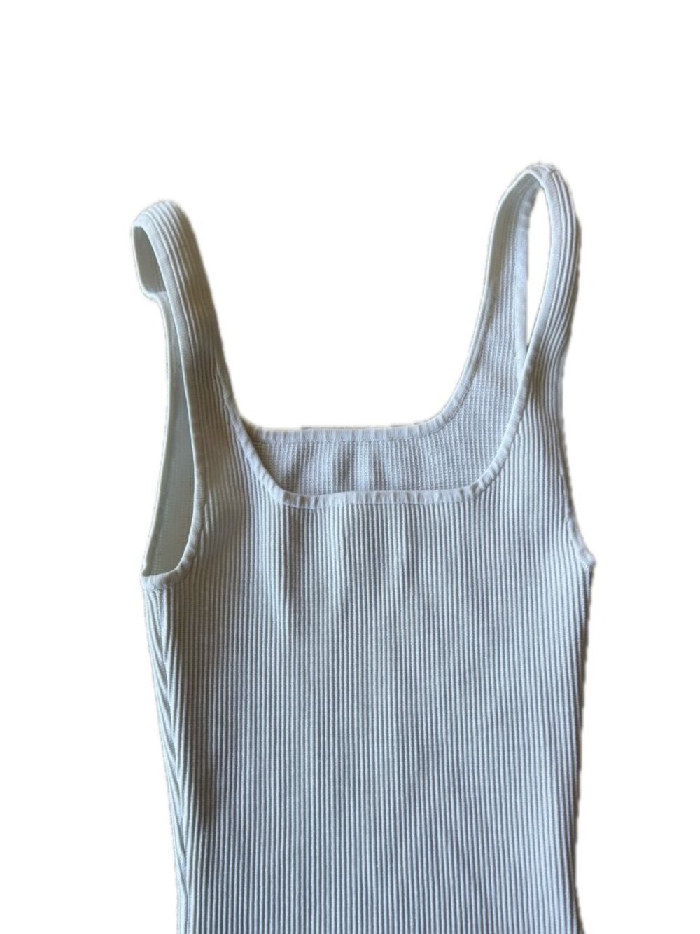 Babaton Sculpt Knit Squareneck Tank White S
